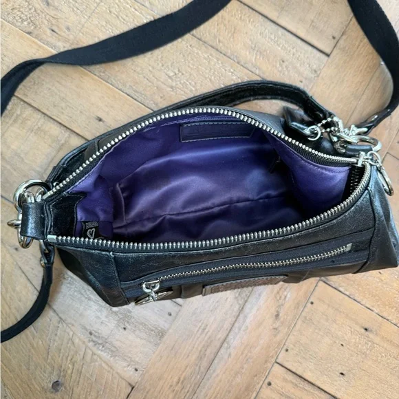 Coach Poppy Bag Black Leather Crossbody or Wear as Handbag. Great Condition! - Picture 10 of 12
